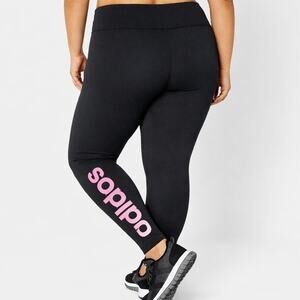Adidas High Rise Tights Black Pink Tight Fit Size 3X Sporty Athleisure Gym